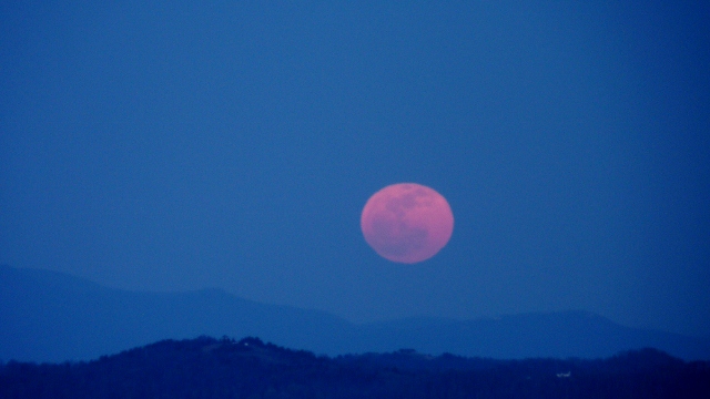 Watching the full moon rise over Max Patch in the NC Blue Ridge Mountains is a spectacular event