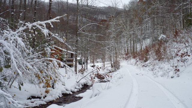 Winter is a magical time at Dancing Sun Cabins
