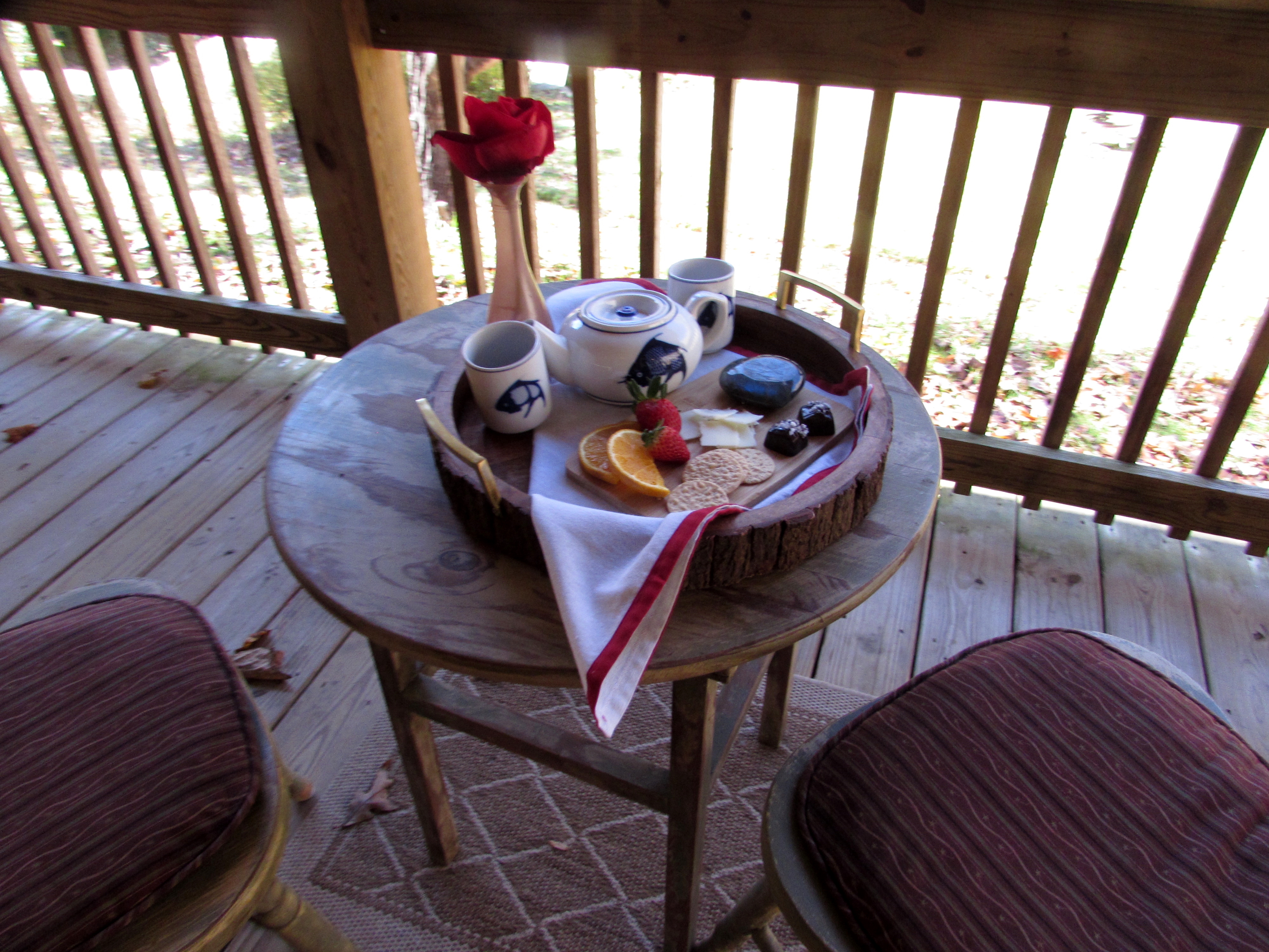 The front porch is a great place for tea